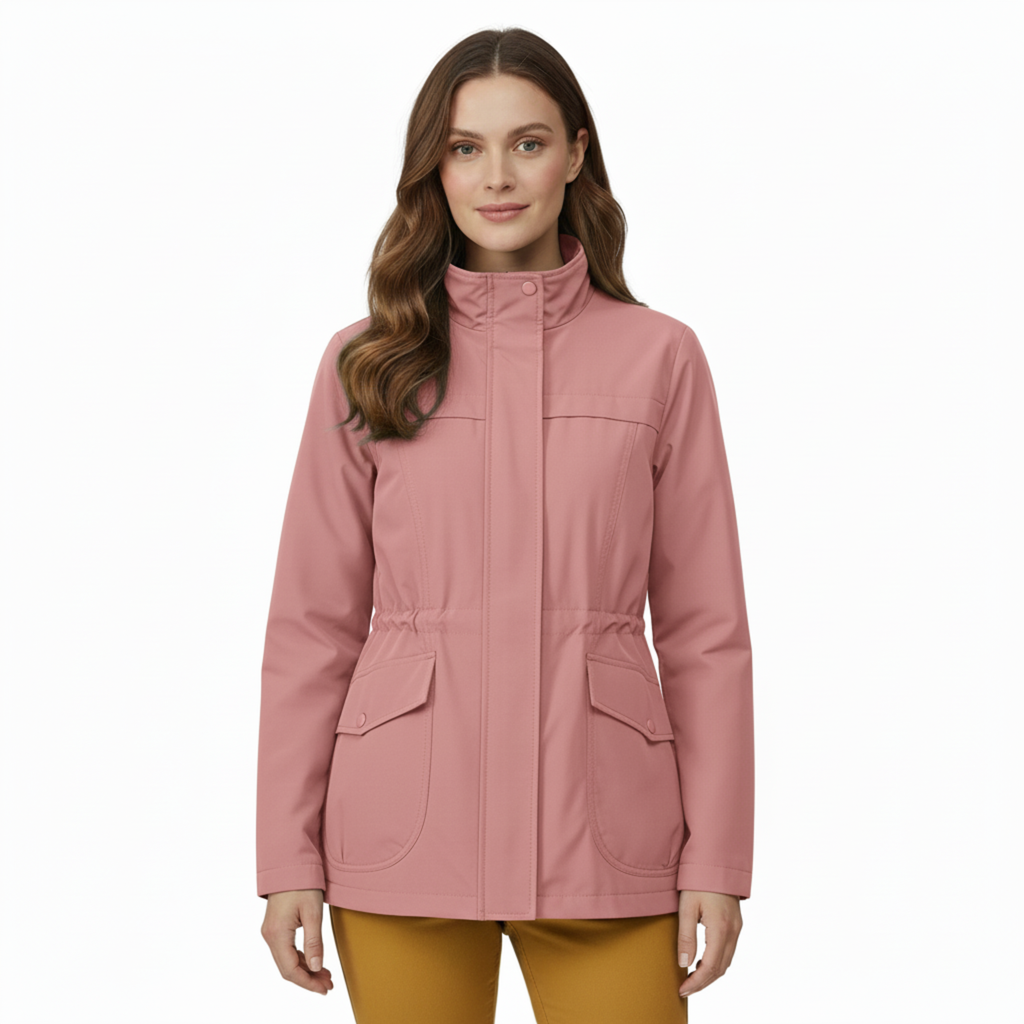Women’s Lightweight Windbreaker Jacket with Adjustable Waist