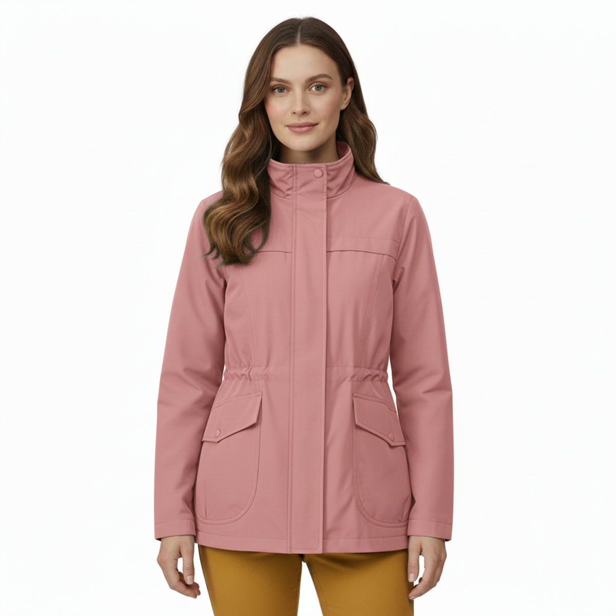 Women’s Lightweight Windbreaker Jacket with Adjustable Waist