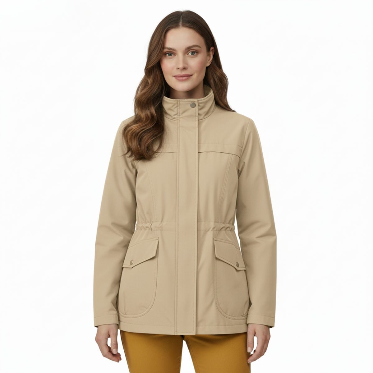 Women’s Lightweight Windbreaker Jacket with Adjustable Waist