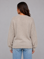 Women's Long Sleeve Cardigan with Crew Neck