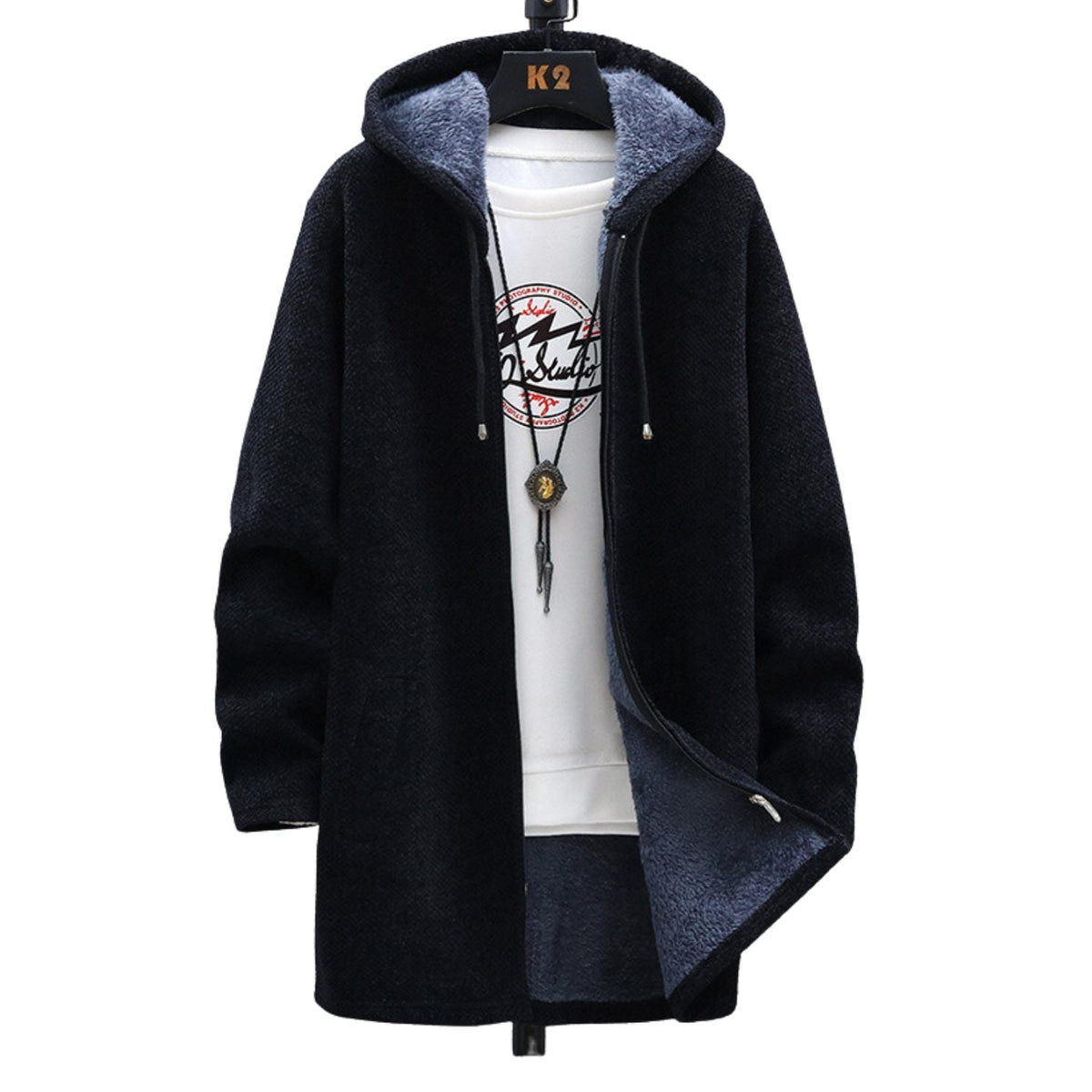 Women’s Longline Zip Hoodie with Adjustable Hood