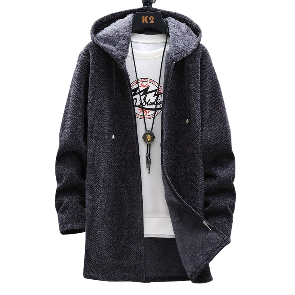Women’s Longline Zip Hoodie with Adjustable Hood