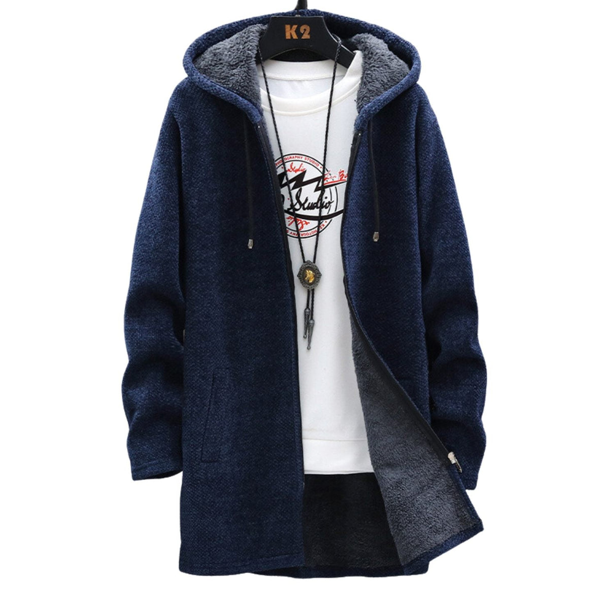 Women’s Longline Zip Hoodie with Adjustable Hood