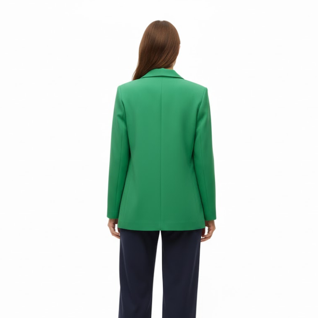 Women's Loose Blazer with Double Breasted Front Office Jacket
