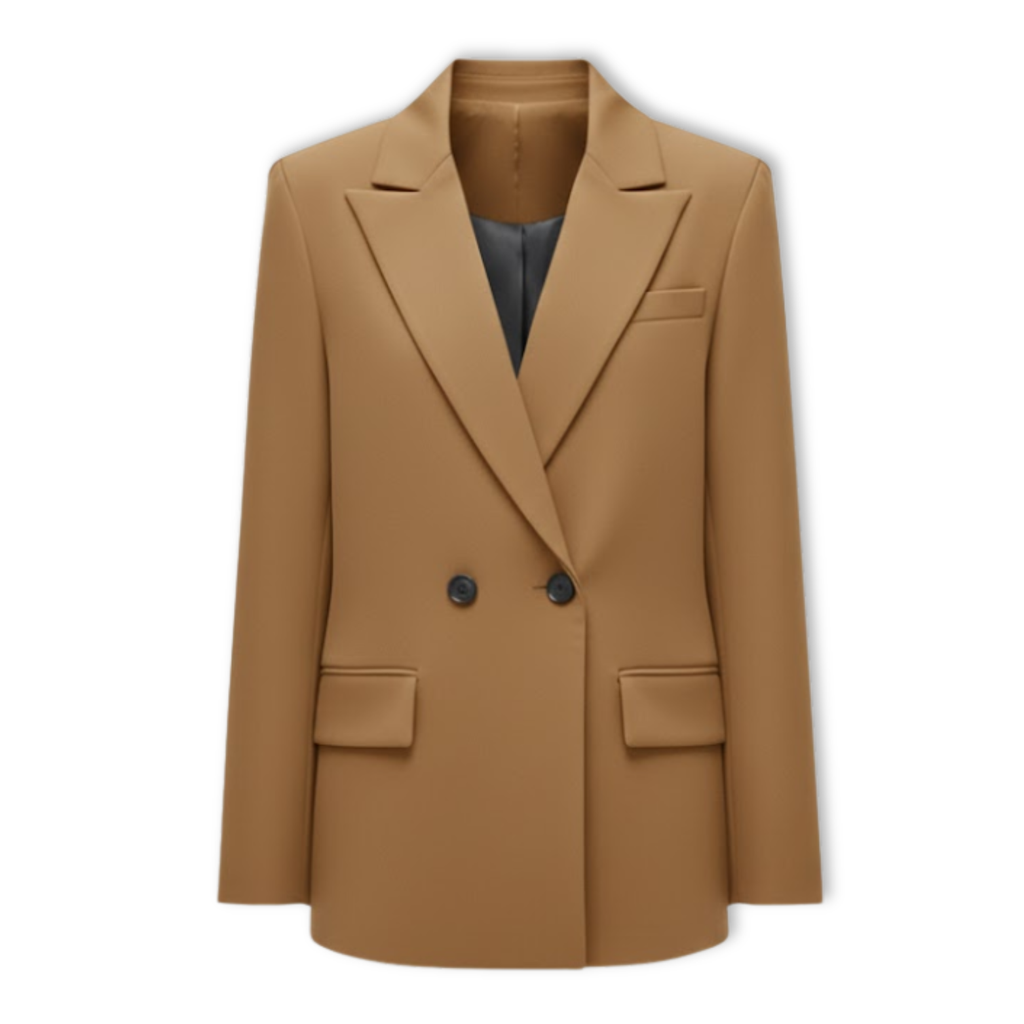 Women's Loose Blazer with Double Breasted Front Office Jacket