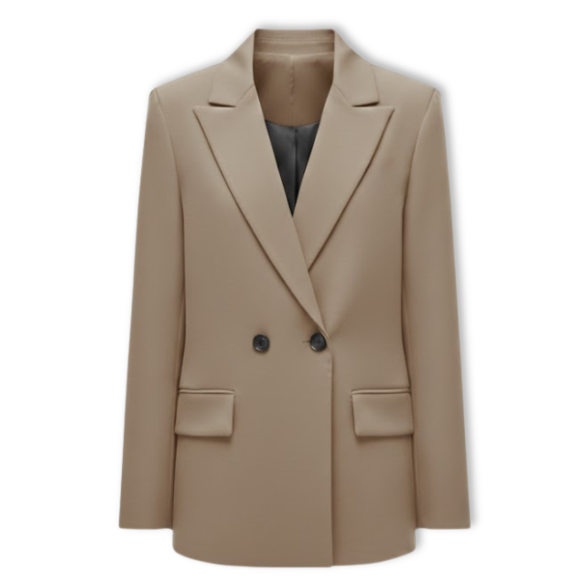 Women's Loose Blazer with Double Breasted Front Office Jacket