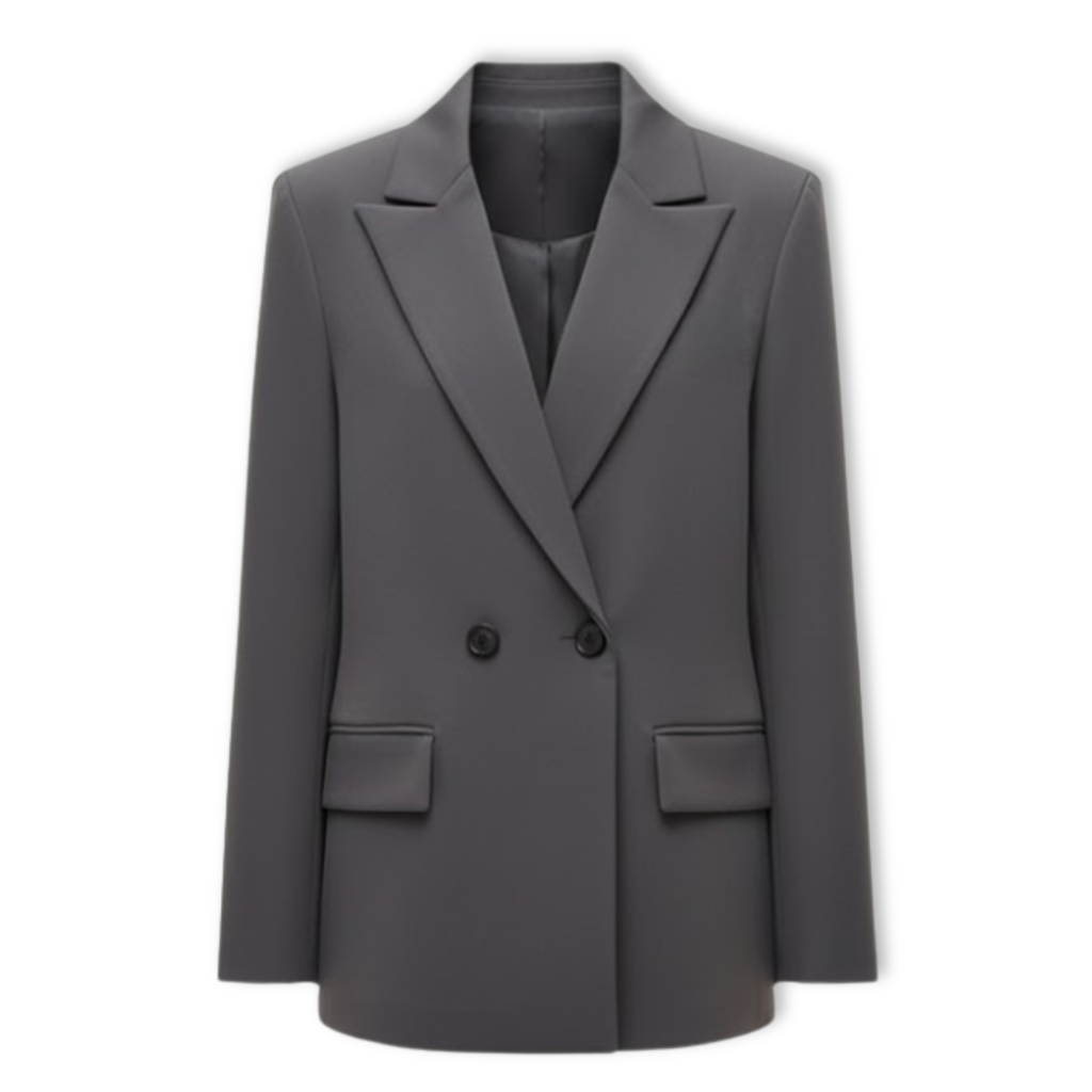 Women's Loose Blazer with Double Breasted Front Office Jacket