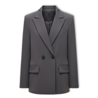 Women's Loose Blazer with Double Breasted Front Office Jacket
