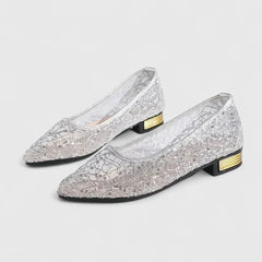 Women's Mesh Lace Flat Shoes – Pointed Toe Ballet Flats
