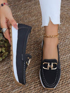 Women’s Non Slip Orthopedic Loafers - Buckle Detailed