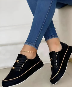 Women’s Orthopedic Sneakers with Golden Accents