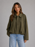 Women’s Oversized Jacket with Turn Down Collar