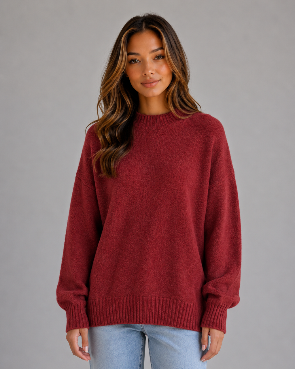 Women’s Oversized Jumper with High Neckline Fit