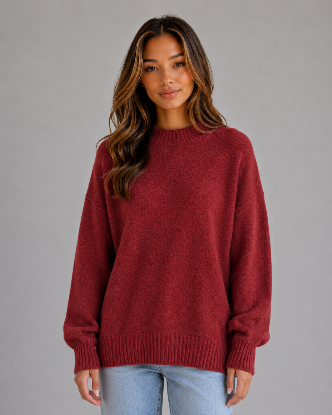 Women’s Oversized Jumper with High Neckline Fit