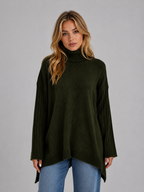 Women’s Oversized Jumper with Roll Neck Ribbing