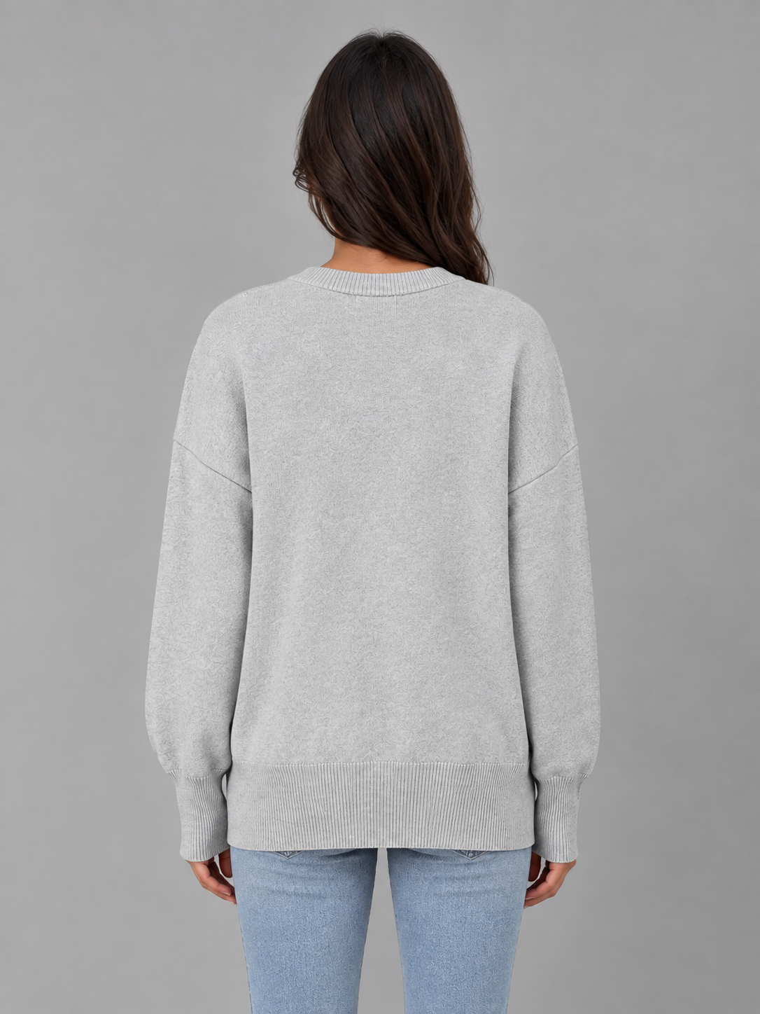 Women’s Oversized Knit Jumper with Crew Neck