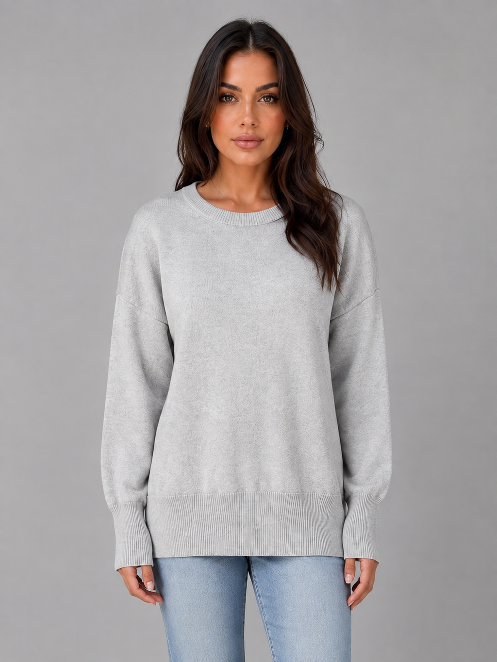 Women’s Oversized Knit Jumper with Crew Neck