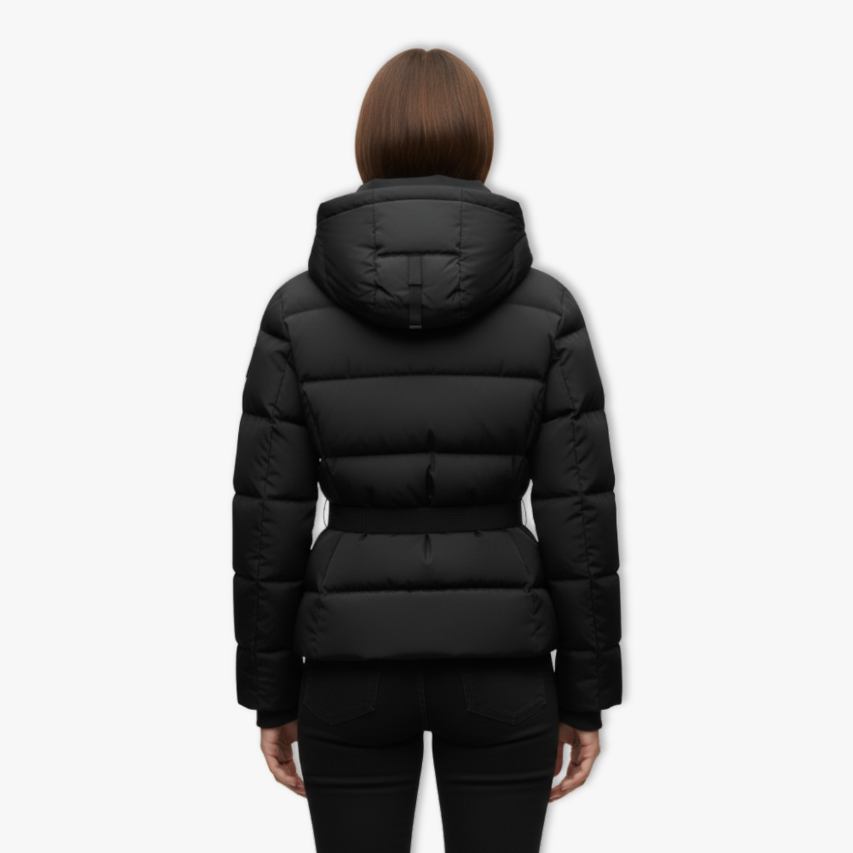 Isla | Hooded Puffer Coat with Belted Waist