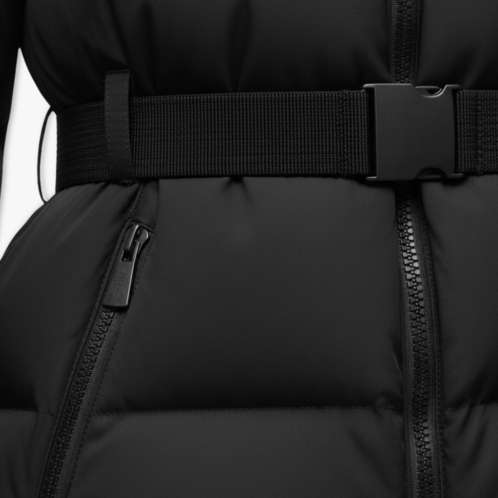 Isla | Hooded Puffer Coat with Belted Waist