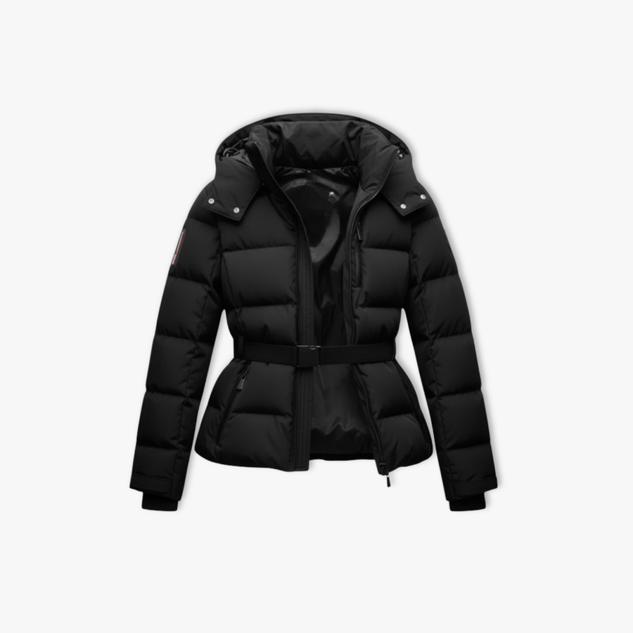 Isla | Hooded Puffer Coat with Belted Waist