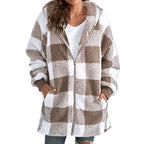 Women’s Plaid Hooded Coat with Comfort