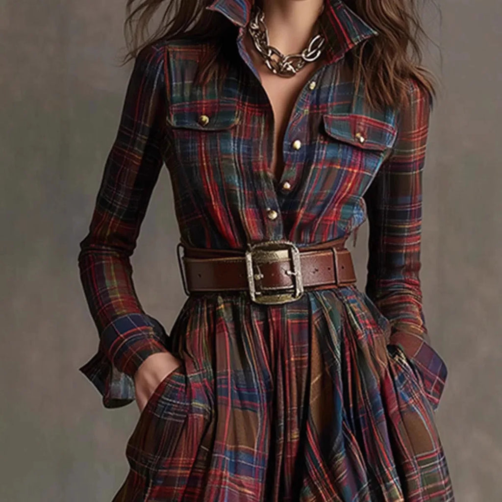 Women’s Plaid Maxi Dress