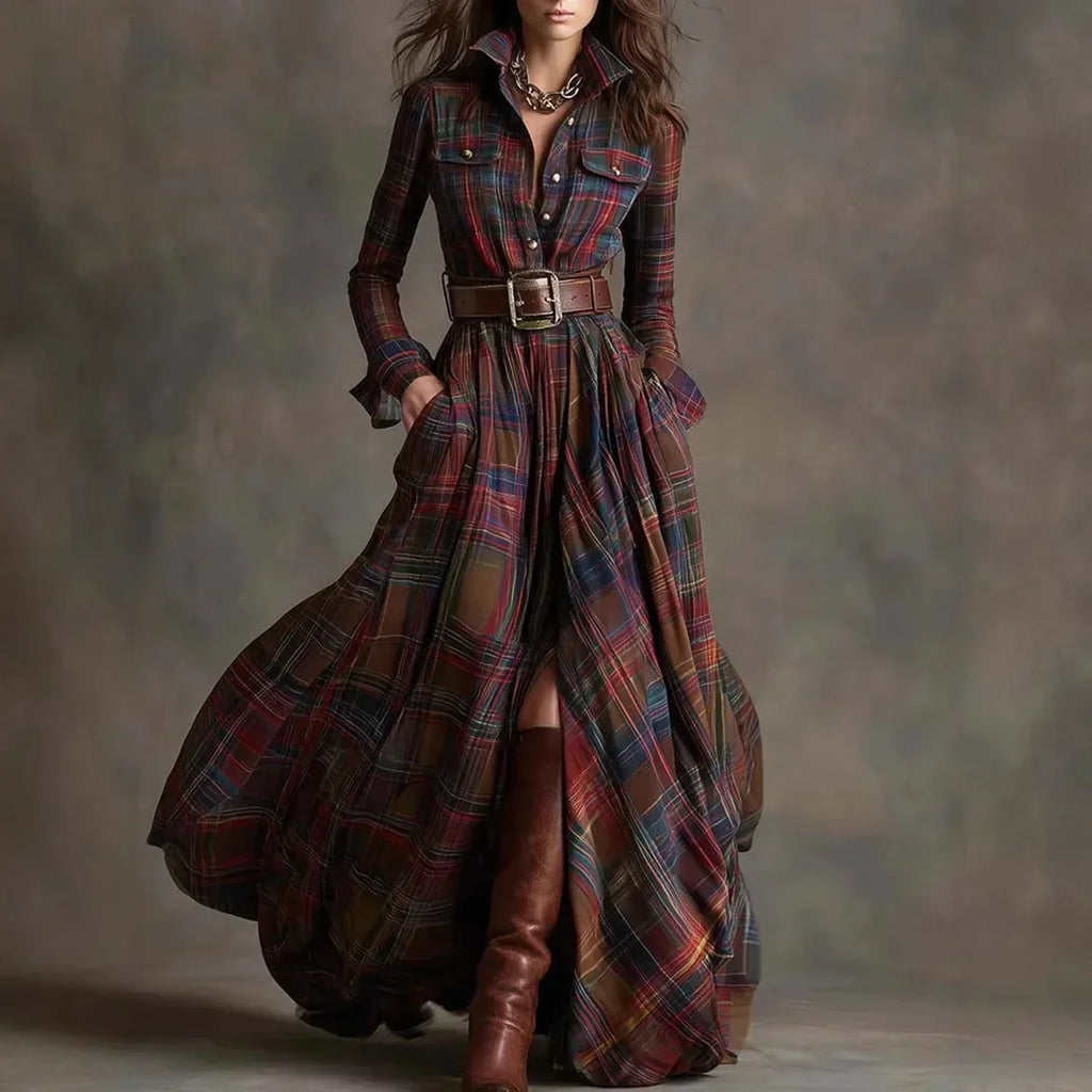 Women’s Plaid Maxi Dress