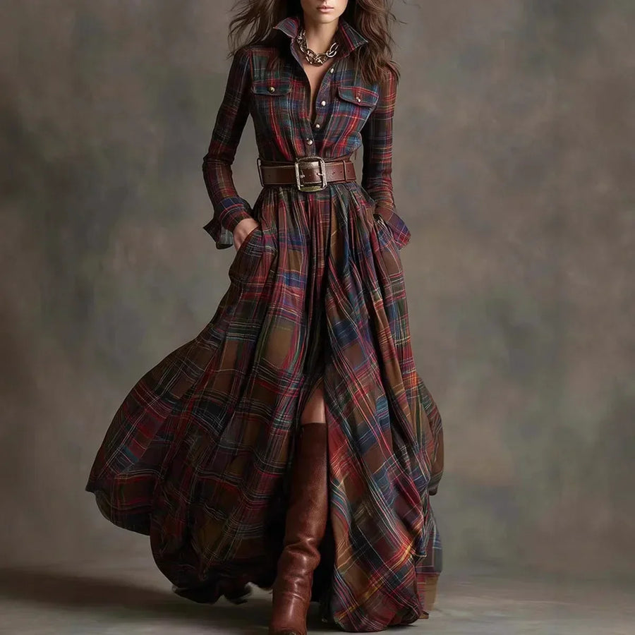 Women’s Plaid Maxi Dress