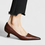 Women’s Pointed-Toe Kitten Heels - Comfortable Slip On Office Work Heels