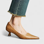 Women’s Pointed-Toe Kitten Heels - Comfortable Slip On Office Work Heels