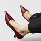 Women’s Pointed-Toe Kitten Heels - Comfortable Slip On Office Work Heels