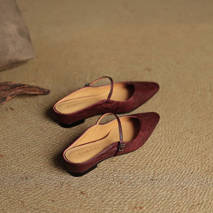 Women’s Pointed Toe Mules with Buckled Strap