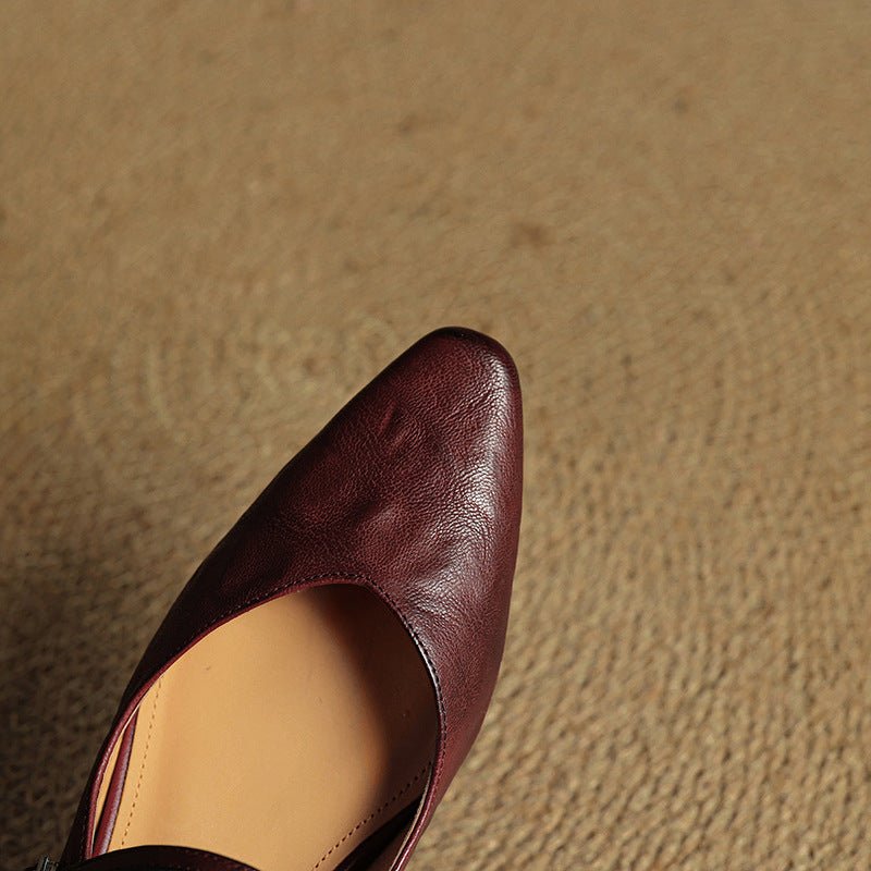 Women’s Pointed Toe Mules with Buckled Strap