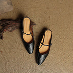 Women’s Pointed Toe Mules with Buckled Strap