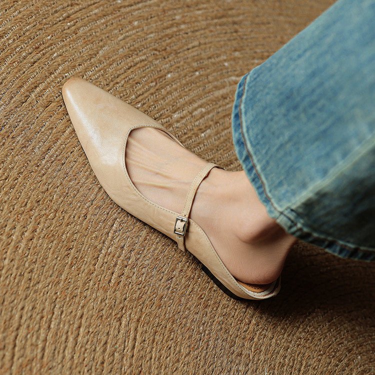 Women’s Pointed Toe Mules with Buckled Strap