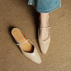 Women’s Pointed Toe Mules with Buckled Strap