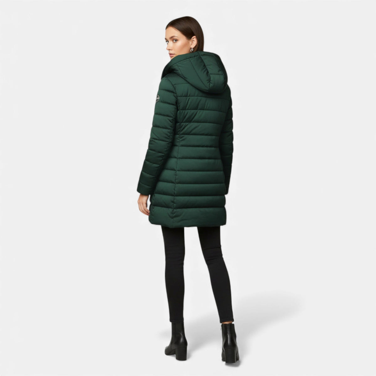 Women’s Quilted Hooded Jacket with Zip Pockets