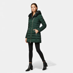 Women’s Quilted Hooded Jacket with Zip Pockets
