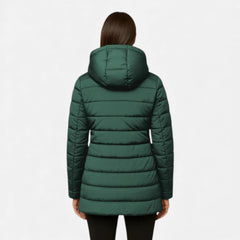 Women’s Quilted Hooded Jacket with Zip Pockets