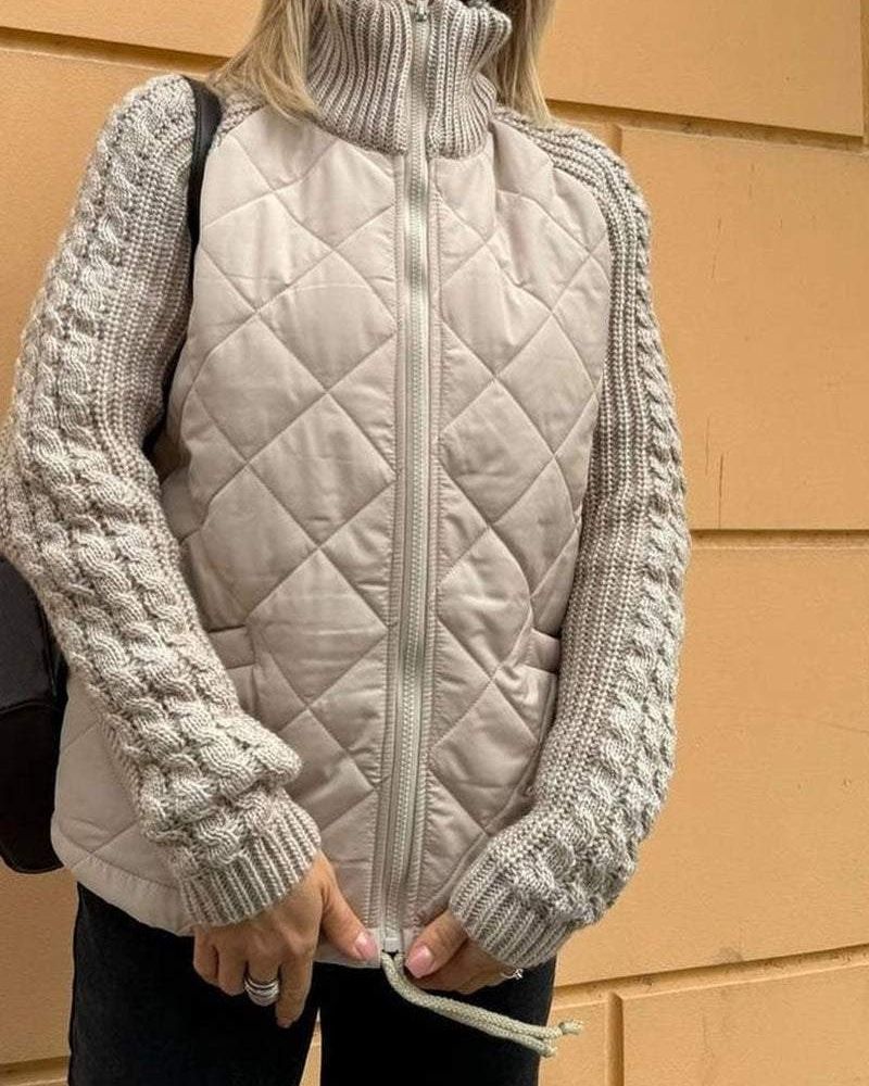 Women’s Quilted Jacket with Stand Collar  Padded Coat