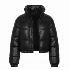 Women’s Quilted Puffer Jacket with Zipper Closure