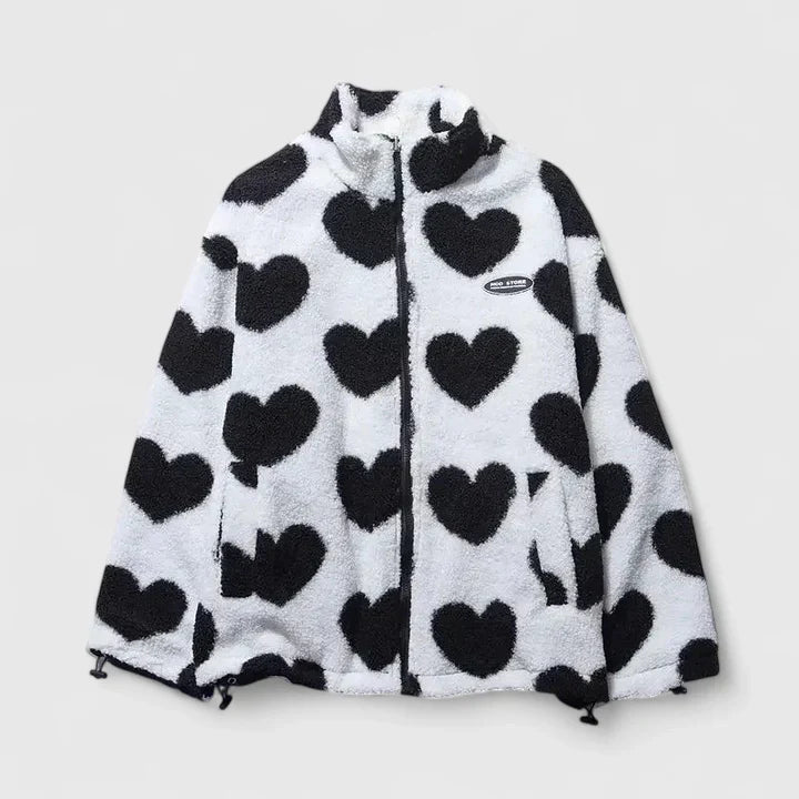 Women’s Reversible Jacket with Heart Print