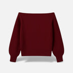 Vivienne | Off Shoulder Knit Top with Ribbed Sleeves