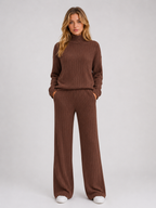 Women’s Ribbed Knitted Lounge Set with Roll Neck