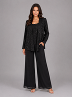 Women’s Sequin Set with Wide Leg Trouser