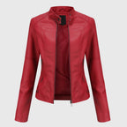 Women's Slim Fit Jacket - Moto Biker Coat
