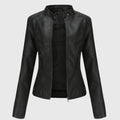 Women's Slim Fit Jacket - Moto Biker Coat
