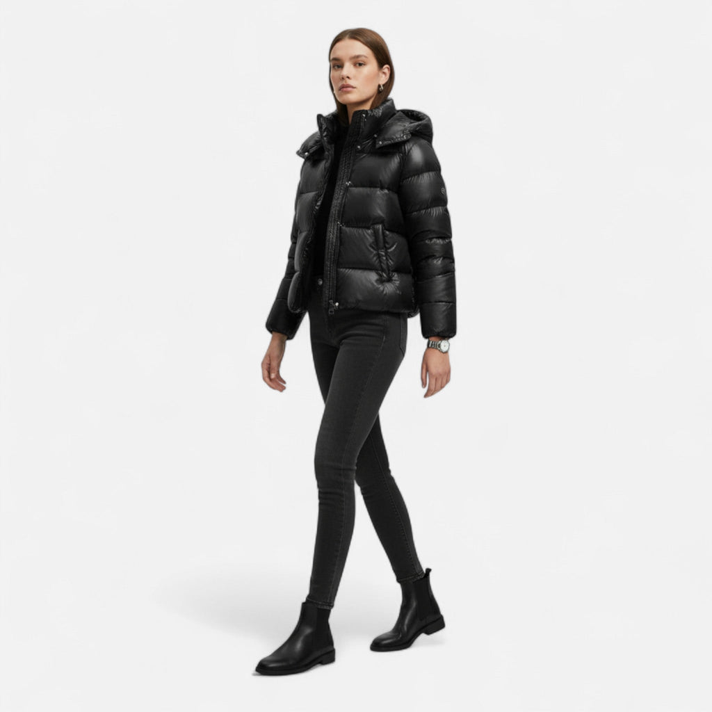 Maria | Hooded Puffer Jacket with Front Zip
