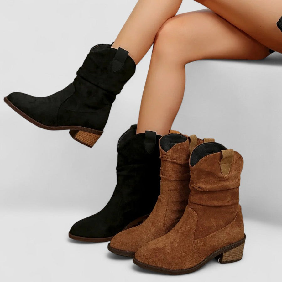 Women’s Slouchy Ankle Boots with Subtle Texture