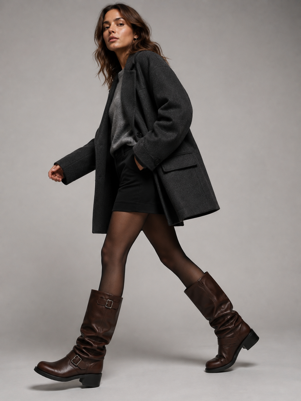 Women’s Slouchy Boot with Buckle Strap Detail